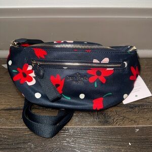 Kate Spade Navy and Red Floral Crossbody Bag